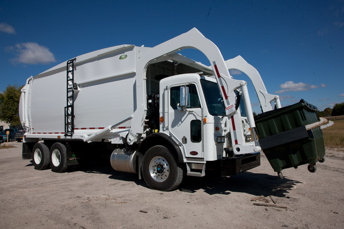 white garbage truck